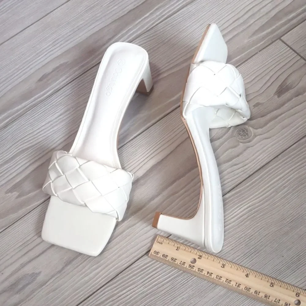 (85-3890) Coutgo Heeled Sandal Backless Strappy Open Toe Sz 7.5
